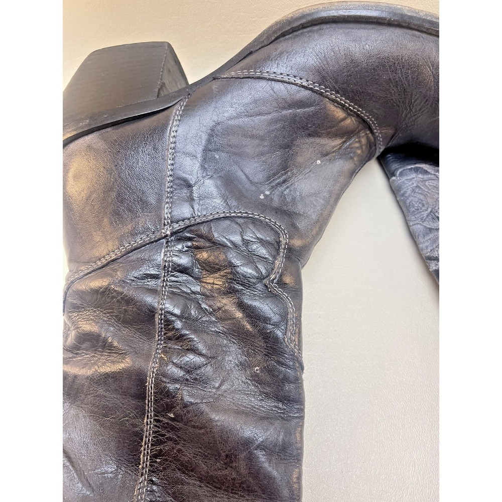 Mark Nason Women's Siren Size 7 Black  Leather Thigh High Boots Italy - Picture 10 of 15